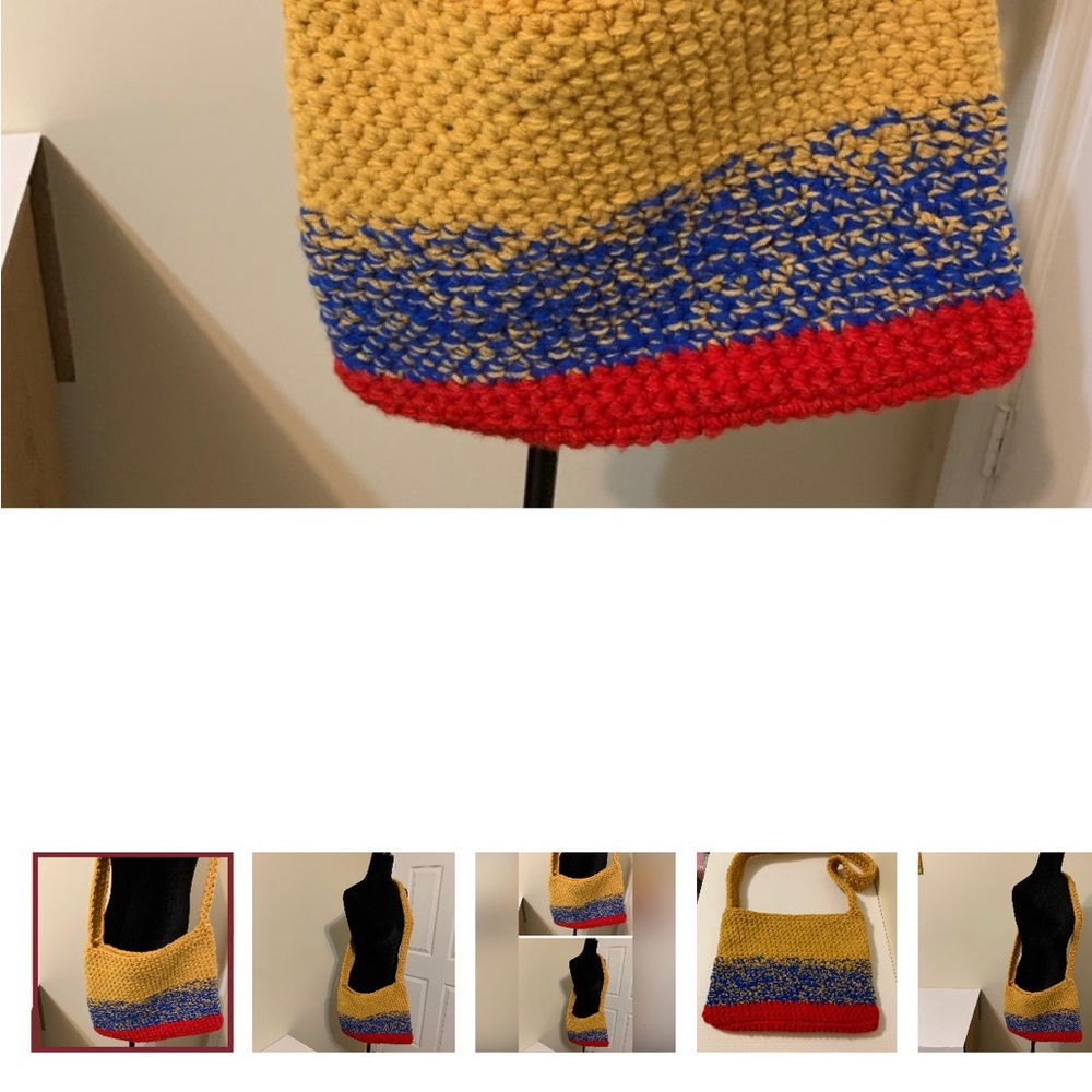 Crossbody Bag Handmade Crocheted - Picture 5 of 16